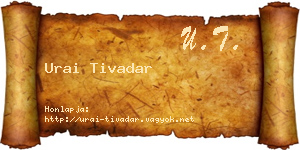 Urai Tivadar névjegykártya